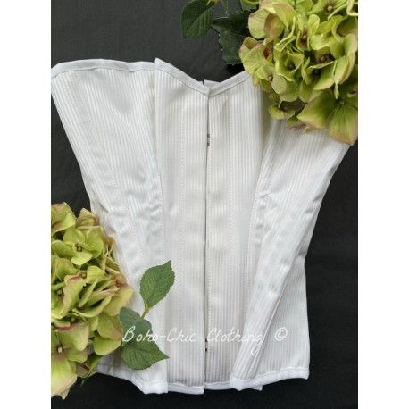 corset "overbust" C110 en coutil blanc Axfords - 1