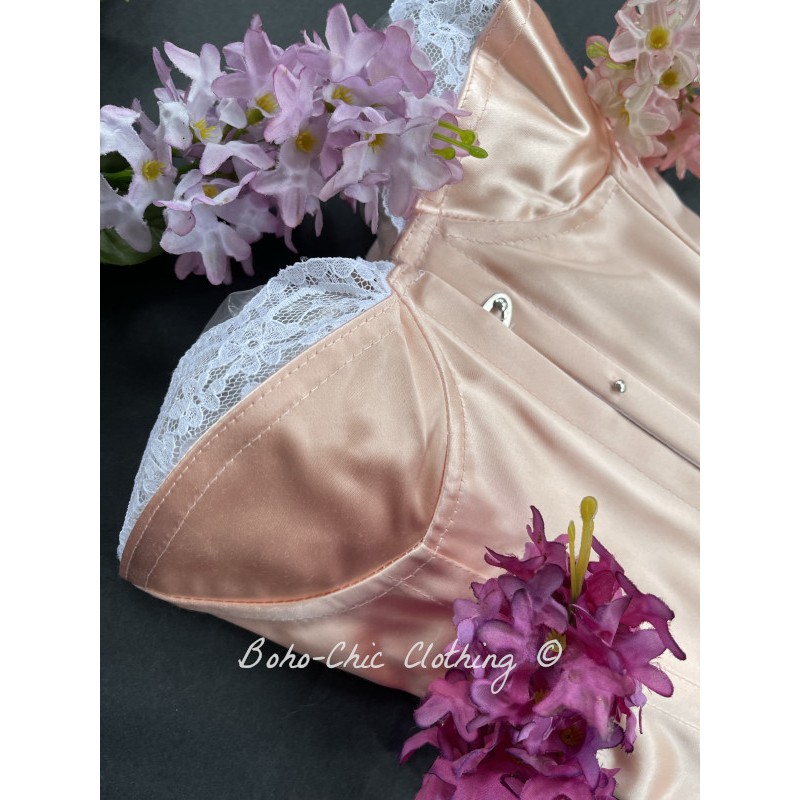 Pretty in Pink Satin Lace Corset – Corseti Couture