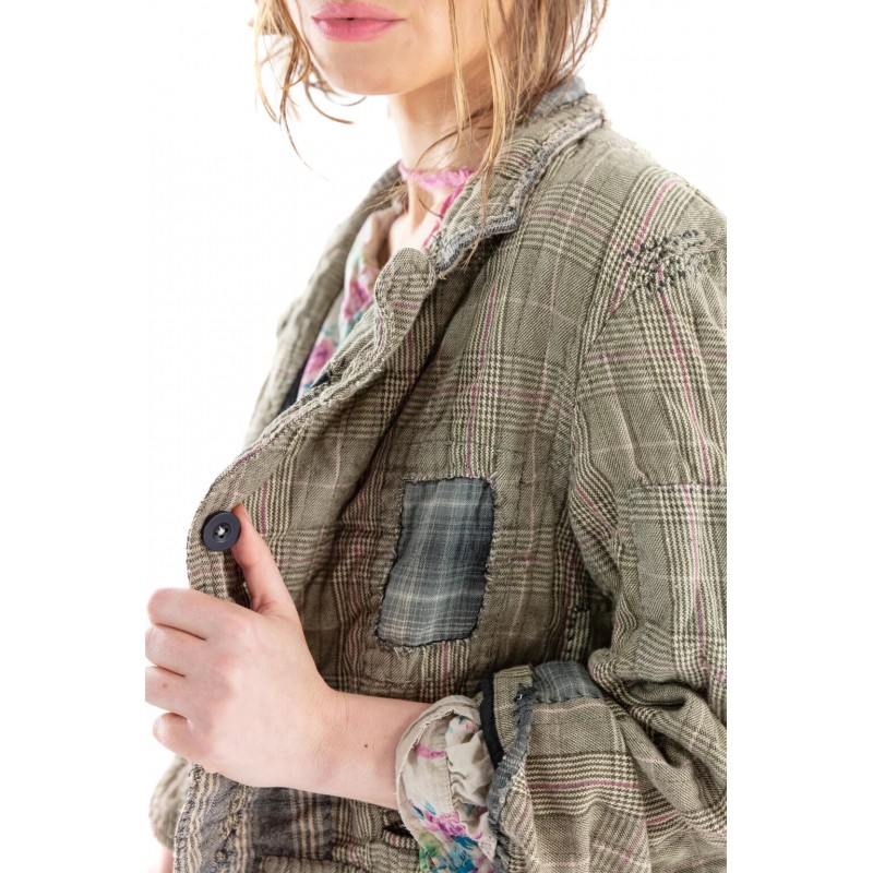 jacket Kelley in Teddy Check - Boho-Chic Clothing