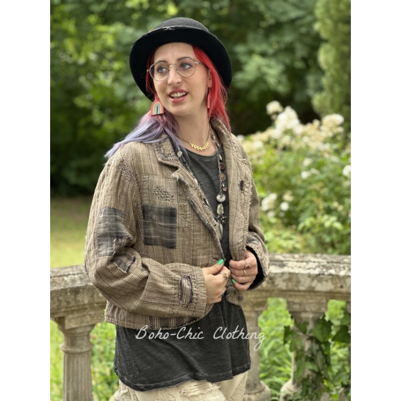 jacket Kelley in Teddy Check - Boho-Chic Clothing