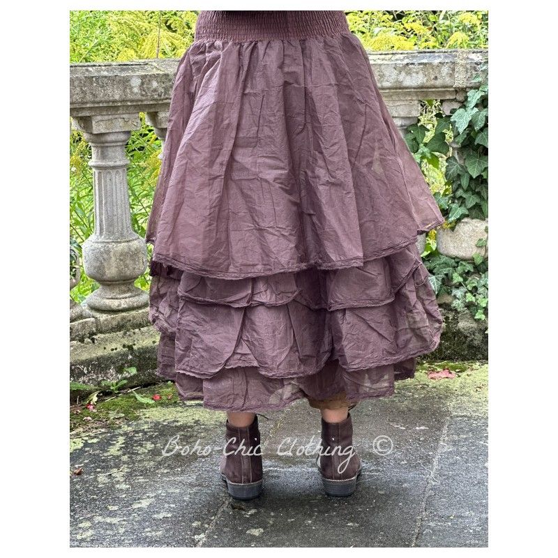 Aubergine / skirt Boho-Chic MADELEINE - Clothing petticoat organza