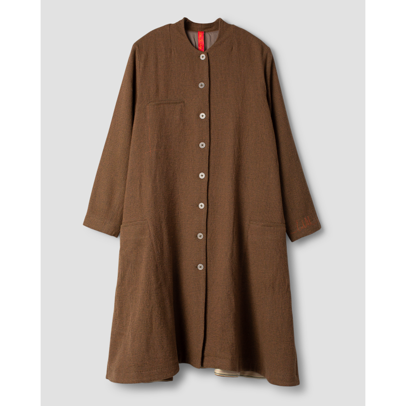 coat 66744 TILLA Brown wool - Boho-Chic Clothing