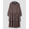 dress 55818 LOTTEN Brown with red and blue flowers linen Ewa i Walla - 23