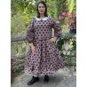 dress 55808 EDINA Dark mauve with large dots cotton Ewa i Walla - 1