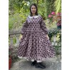 dress 55808 EDINA Dark mauve with large dots cotton Ewa i Walla - 3