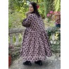 dress 55808 EDINA Dark mauve with large dots cotton Ewa i Walla - 7