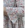 robe SOLINE voile de coton bleu gris à imprimé fleurs et petits pois rouges Taille XL Les Ours - 25