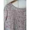 robe SOLINE voile de coton bleu gris à imprimé fleurs et petits pois rouges Taille XL Les Ours - 4