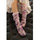 chaussettes Floral in Blush Roses Magnolia Pearl - 4