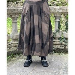 skirt GUSTINE Chocolate woolen cloth with large checks Size XL Les Ours - 1
