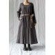 dress ALLIUM Black linen Les Ours - 15