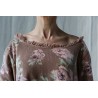 dress MUGUET Macaroon with pink flowers velvet Les Ours - 11