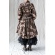 coat BLEUET Chocolate with pink flowers velvet Les Ours - 1