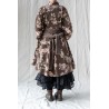 coat BLEUET Chocolate with pink flowers velvet Les Ours - 20