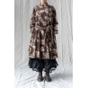 coat BLEUET Chocolate with pink flowers velvet Les Ours - 1