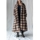 coat COSMOS Large checks wooly cotton Les Ours - 16