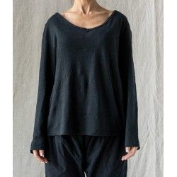 long sleeve T-shirt NOE Black linen Les Ours - 1