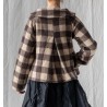 jacket AZALEE Large checks wooly cotton Les Ours - 16