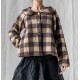 jacket AZALEE Large checks wooly cotton Les Ours - 15