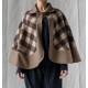 cape HOYA Large checks and Houndstooth woolly cotton Les Ours - 18