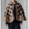 cape HOYA Large checks and Houndstooth woolly cotton Les Ours - 18