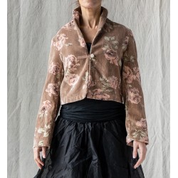 jacket BEGONIA Macaroon with pink flowers velvet Les Ours - 1