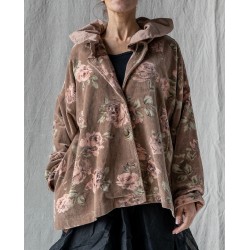 jacket PISSENLIT Macaroon with pink flowers velvet Les Ours - 1