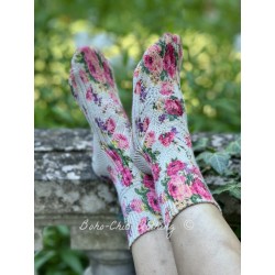 chaussettes Floral in Eulalie Magnolia Pearl - 1