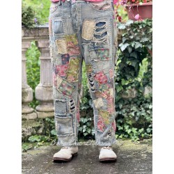 jean's Heavy Patched Miner in Washed Indigo Magnolia Pearl - 1