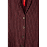 coat 66764 JIMENA Burgundy striped linen Ewa i Walla - 20