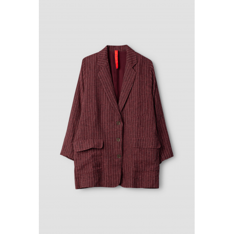 jacket 66763 ARVIDA Burgundy striped linen Ewa i Walla - 1