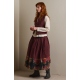 skirt 22243 KERSTIN Burgundy striped linen Ewa i Walla - 12