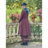 coat 66764 JIMENA Burgundy striped linen Ewa i Walla - 4