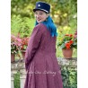 coat 66764 JIMENA Burgundy striped linen Ewa i Walla - 5