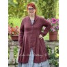 coat 66764 JIMENA Burgundy striped linen Ewa i Walla - 9