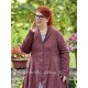 coat 66764 JIMENA Burgundy striped linen Ewa i Walla - 10