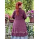 coat 66764 JIMENA Burgundy striped linen Ewa i Walla - 13