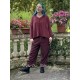 trouser 11413 BOTVI Burgundy striped linen Ewa i Walla - 5