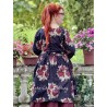 tunic 44115 NICOLETTE Black flower print cotton Ewa i Walla - 5