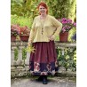 skirt 22243 KERSTIN Burgundy striped linen Ewa i Walla - 4