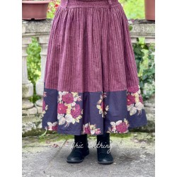 skirt 22243 KERSTIN Burgundy striped linen Ewa i Walla - 1