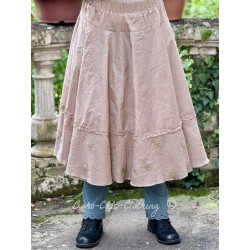 skirt 22253 PIRJO Taupe hard voile and embroidered fishnet Ewa i Walla - 1