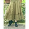 skirt 22253 PIRJO Olive hard voile and embroidered fishnet Ewa i Walla - 2