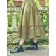 skirt 22253 PIRJO Olive hard voile and embroidered fishnet Ewa i Walla - 3