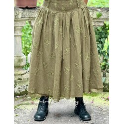 skirt 22257 SMILLA Olive embroidered fishnet