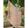 shawl 77599 GUNILLA Taupe embroidered fishnet Ewa i Walla - 3