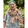 shawl 77599 GUNILLA Taupe embroidered fishnet Ewa i Walla - 1