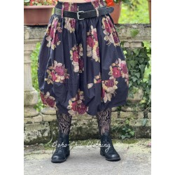 skirt 22246 NINNI Black flower print cotton Ewa i Walla - 1