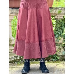 skirt 22253 PIRJO Burgundy hard voile and embroidered fishnet Ewa i Walla - 1