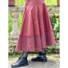 skirt 22253 PIRJO Burgundy hard voile and embroidered fishnet Ewa i Walla - 3